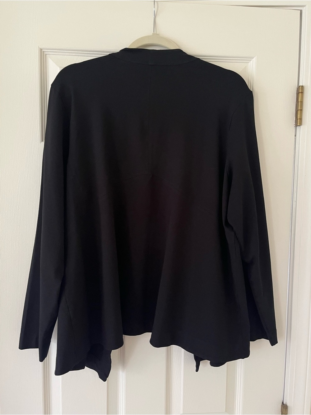 Eileen Fisher Open Front Draped Cardigan, Black, 2X, Minimalist Capsule Business - Picture 2 of 5
